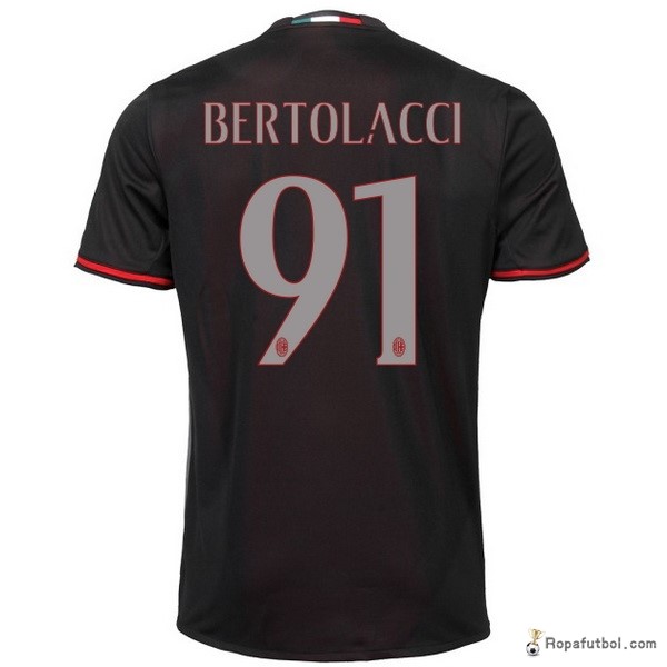 Camiseta AC Milan Replica Primera Ropa Bertolacci 2016/17 Negro